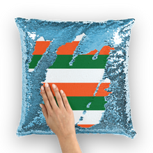 Load image into Gallery viewer, Irish flag Stripes Sequin Cushion Cover