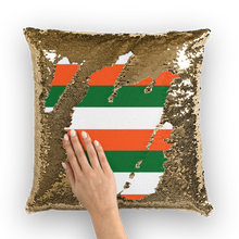 Load image into Gallery viewer, Irish flag Stripes Sequin Cushion Cover
