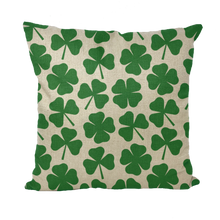 Load image into Gallery viewer, Green Clovers St. Patrick's day Throw Pillows
