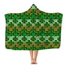 Load image into Gallery viewer, St.Patrick's Clovers with stripes Classic Adult Hooded Blanket
