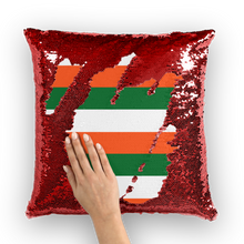 Load image into Gallery viewer, Irish flag Stripes Sequin Cushion Cover
